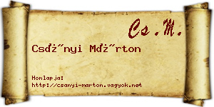 Csányi Márton névjegykártya