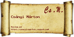 Csányi Márton névjegykártya