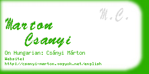marton csanyi business card